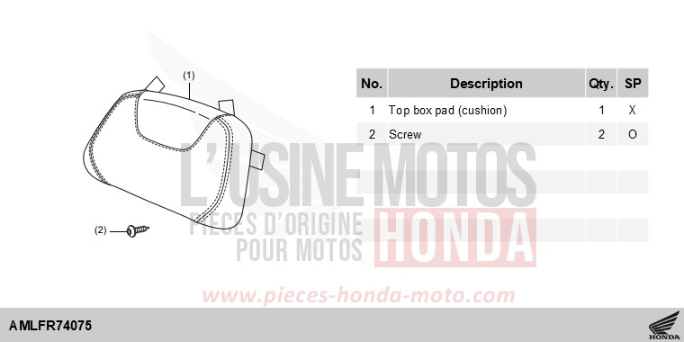 KIT,TOP BOX PAD (CUSHION) *BLACK BLACK* de Forza 750 IRIDIUM GRAY METALLIC (NHC65) 2025